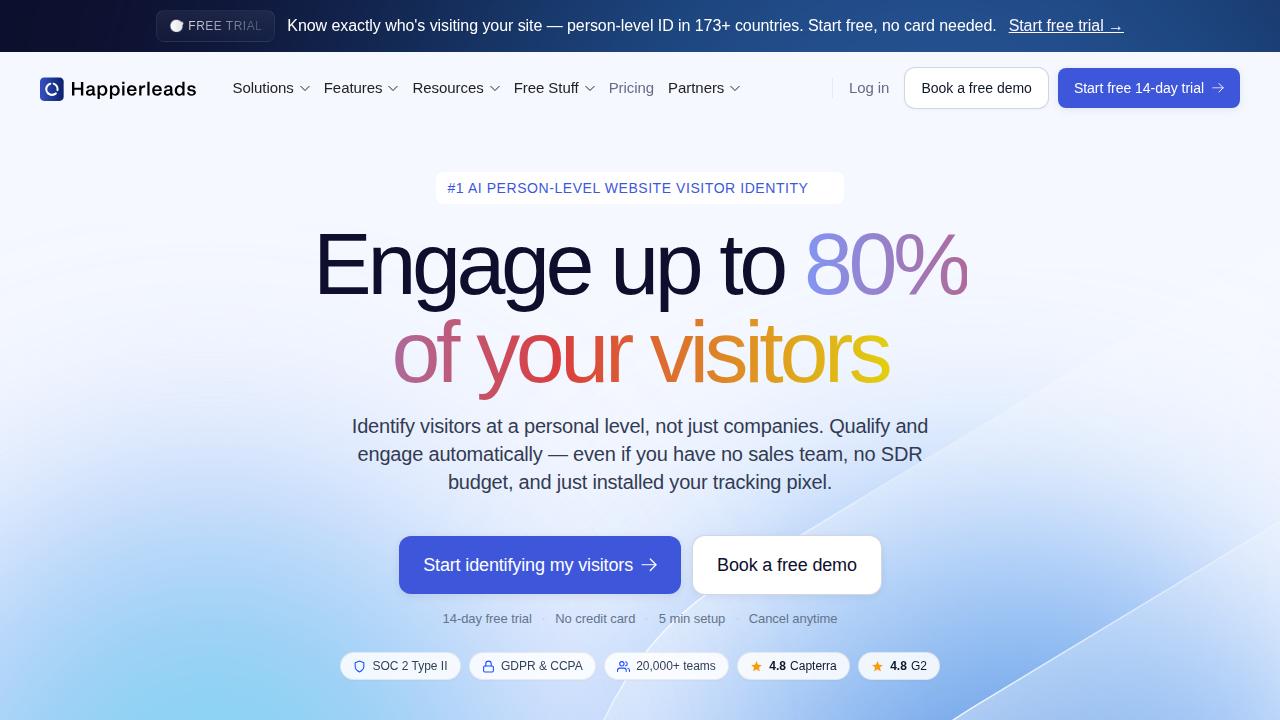 Screenshot of Happierleads