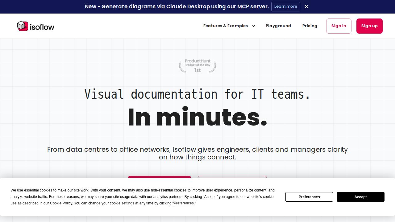 Screenshot of isoflow.io