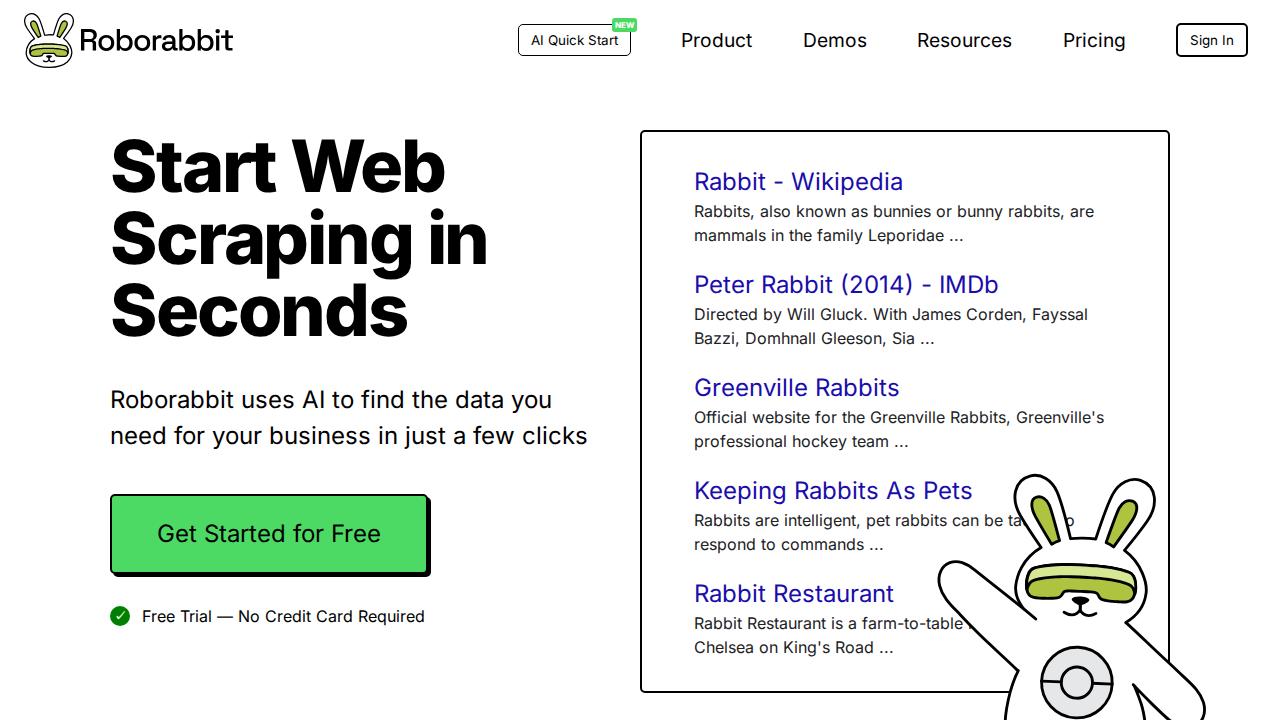 Screenshot of roborabbit.com